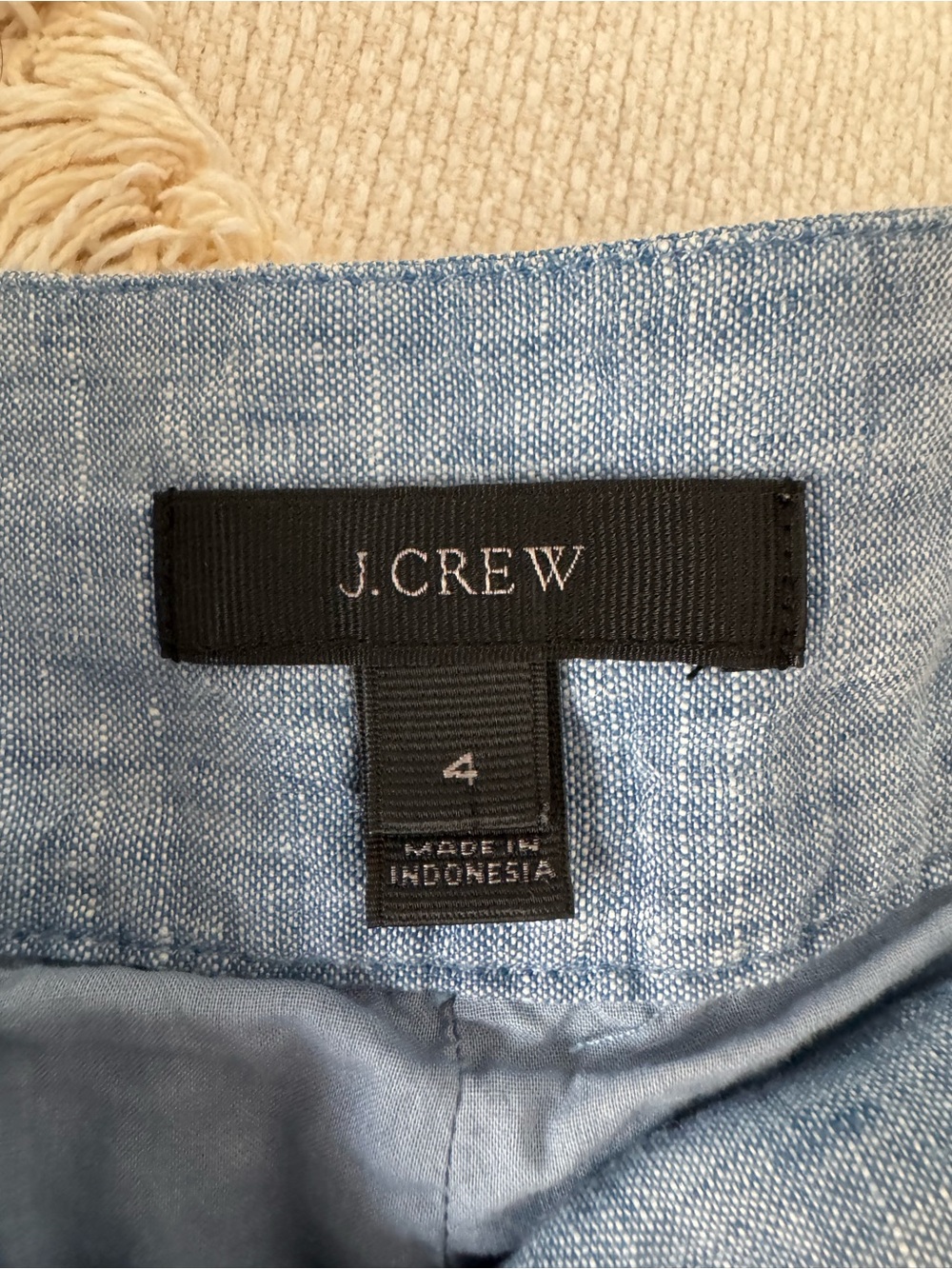 J. Crew Light Blue Linen-Blend A-Line Midi Skirt - Picture 3 of 4